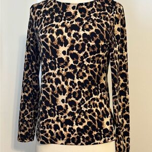 Leopard Print Long Sleeve Top